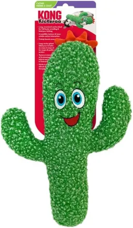 KONG Kickeroo Cactus Cat Toy  Plush Kicker with Crinkle Sound & North American Catnip  Ideal for Wrestling, Kicking & Cuddling