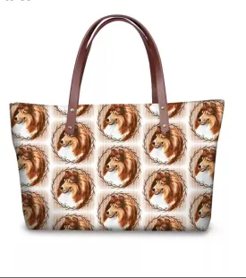 Large Ladies Shetland Sheepdog Sheltie Purse Handbag