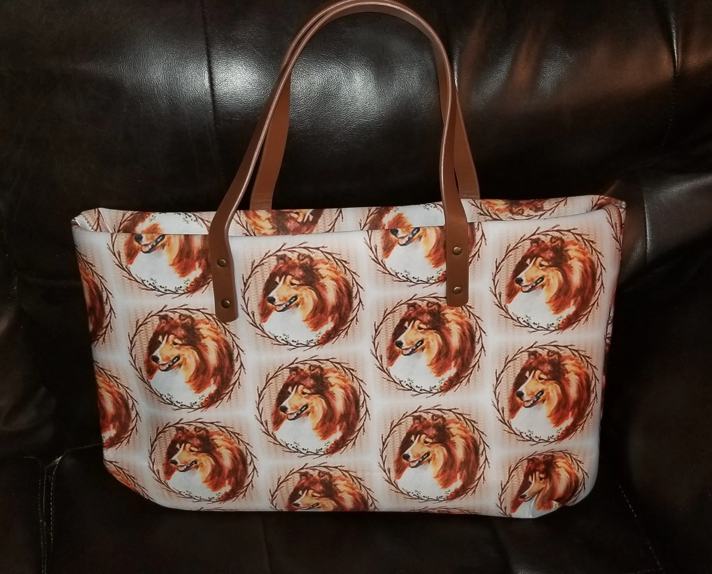 Large Ladies Shetland Sheepdog Sheltie Purse Handbag