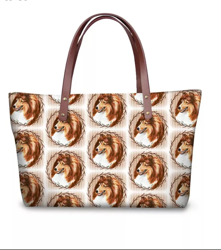 Large Ladies Shetland Sheepdog Sheltie Purse Handbag