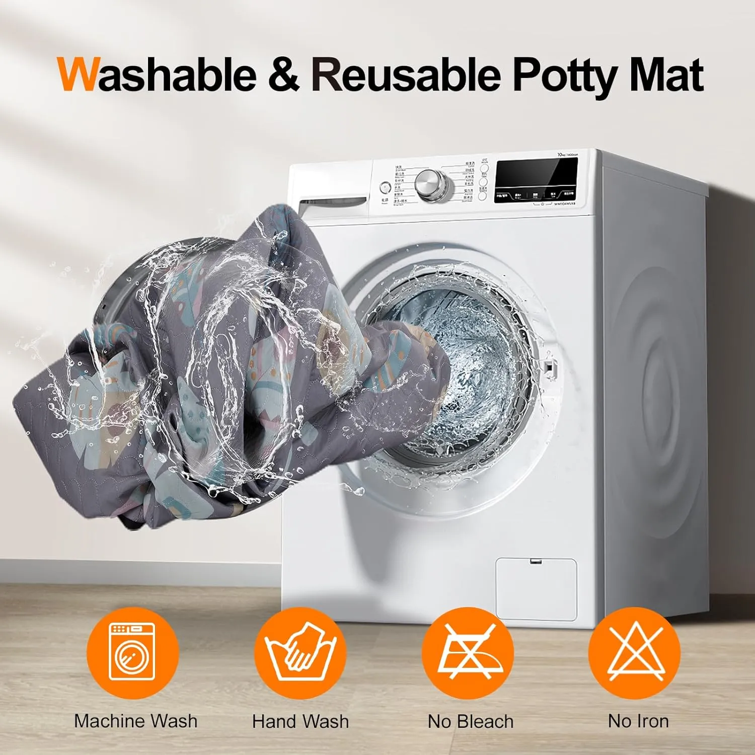 LOOBANI Washable Pee Pads for Dogs, 2 Pack Ultra-Absorbent and Leak-Proof Whelping Pads, Non-Slip Reusable Puppy Mats, Waterproof Puppy Training Mats for Playpen, Crate, Housebreak, 30x32in, Gray