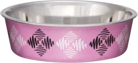 Loving Pets Bella Bowl Designer & Expressions, Dog Bowl, Large, Argyle, Pink