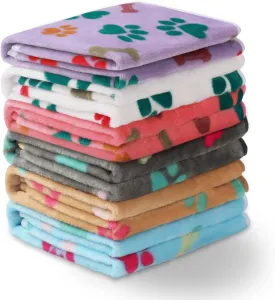 Luciphia 1 Pack 6 Dog Blankets Cat Soft Fluffy Fleece Pet Blanket Warm Cute Print Design Puppy Kitten Doggy Bone Large(41"x31")