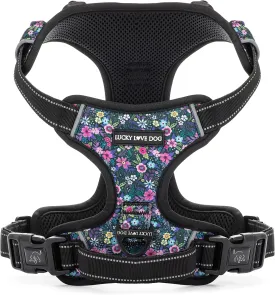 Lucky Love Dog No Pull Dog Harness, Adjustable and Easy to Walk, Cute Patterned Harness for Small Medium Large Male & Female Dogs - Primrose, Small