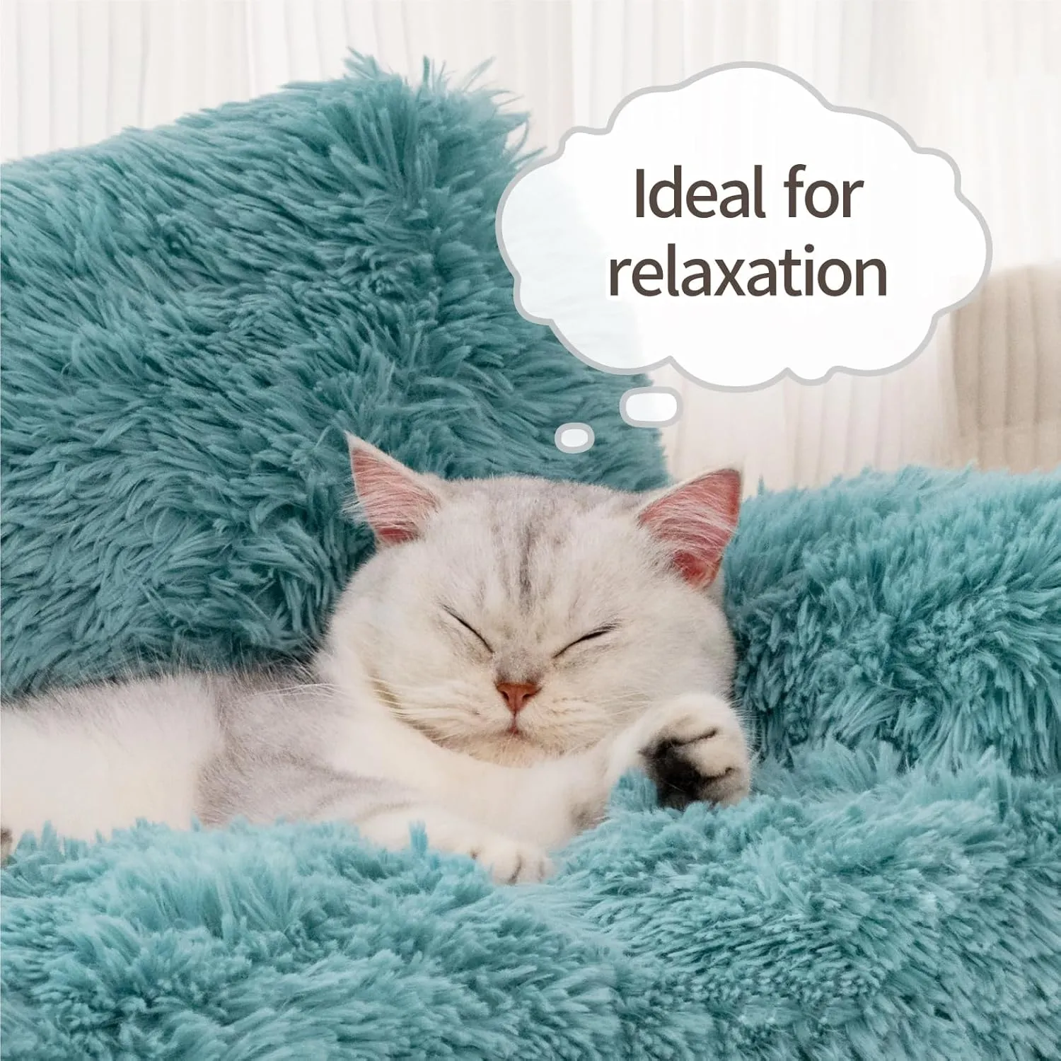 Mewoo Dog Couch, Small Dog Bed with Removable Washable Cover, Cute Cat Couch for Pets, Cat Beds for Indoor Cats with Anti-Slip Bottom (Lake Blue)