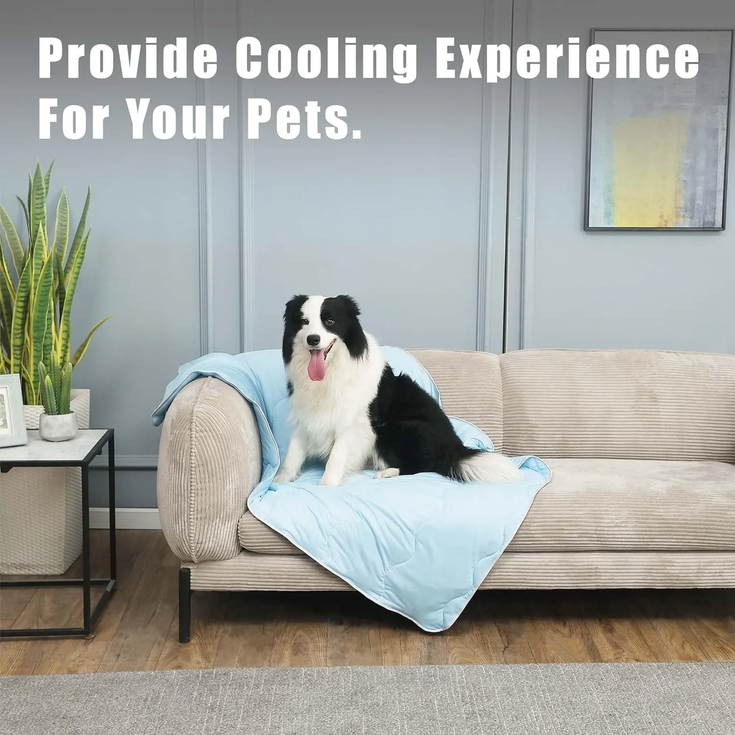 MICROCOSMOS Pet Cooling Blankets & Sleeping Mat- Reversible Washable Durable Dog Bed Cover, Easy Clean. Perfect Indoors, Outdoors or in The Car.(Sky Blue/Blue, 40" x 28")