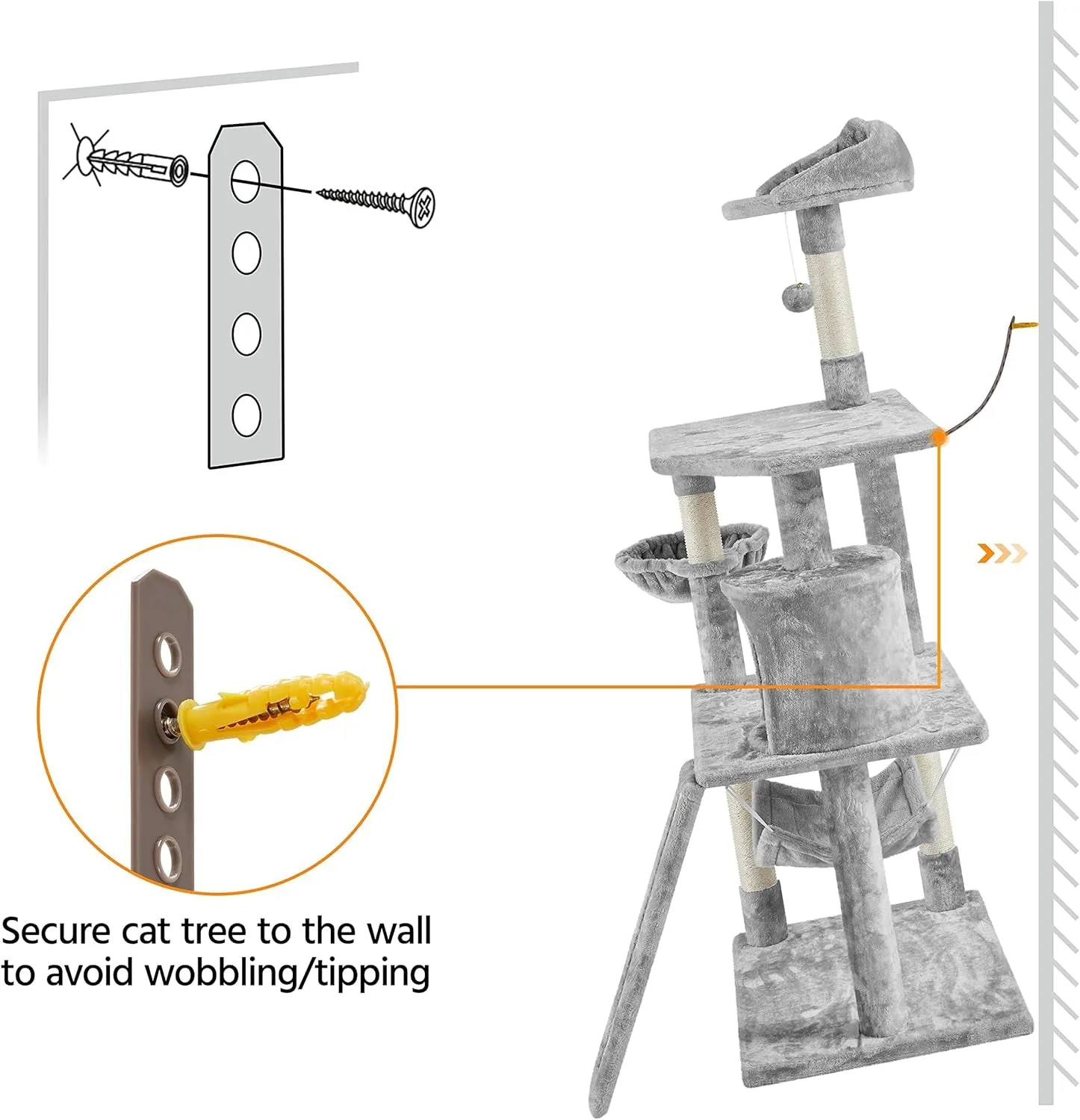 Multi-Level Cat Tree Tower Condo with Scratching Posts