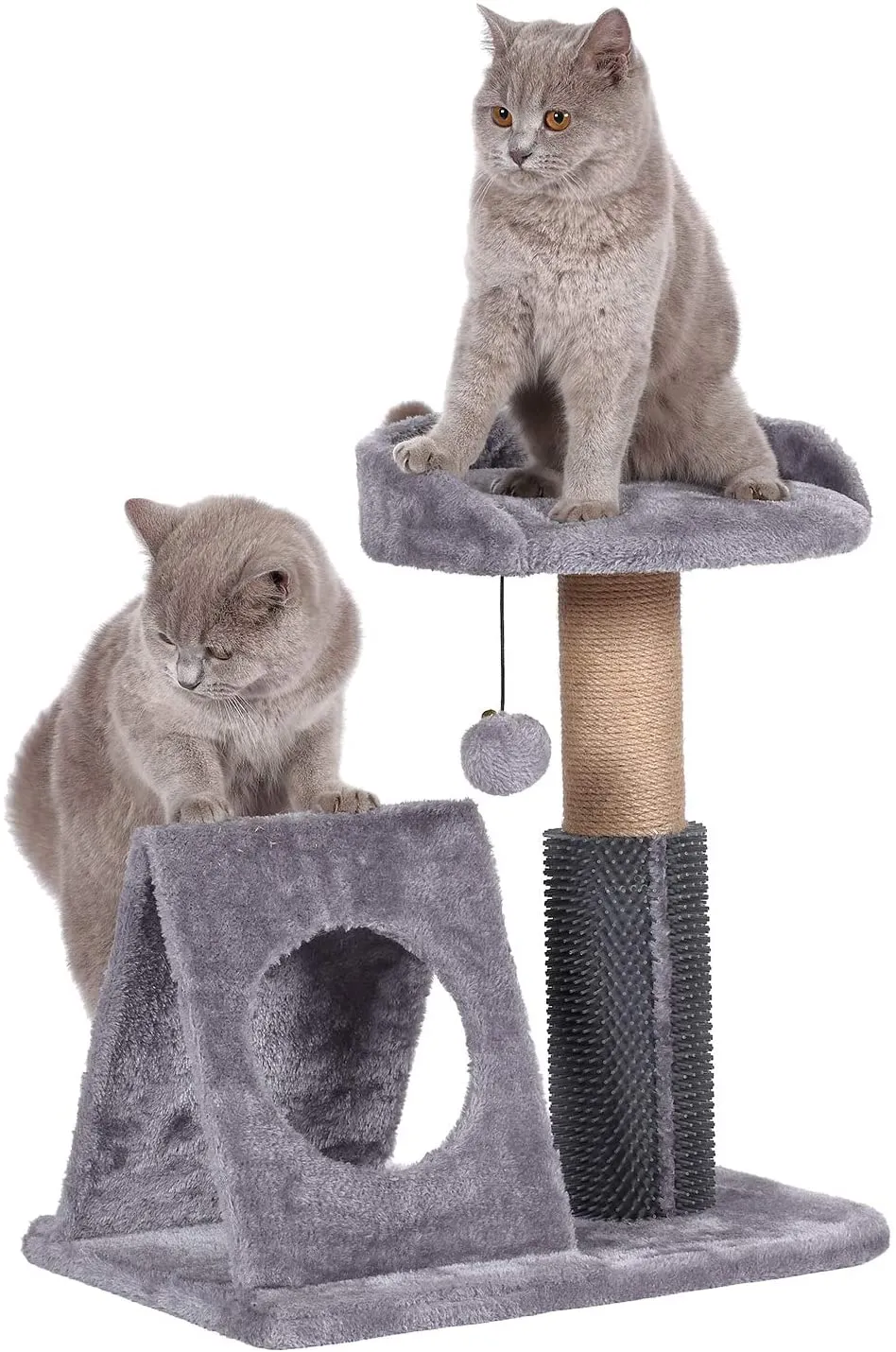 New Small Cat Tree with Sisal-Covered Scratching Posts Cozy Condo Dangling Balls for Kitten, Small Cats Spacious Perches Activity Centers