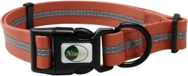 NIMBLE Dog Collar Waterproof Pet Collars Adjustable, Reflective, Durable Flex Poly Coated Nylon Basic Dog Collars 9 Colors in Size S/M/L (Medium (11.81-18.5inches), Apricot Brandy red)