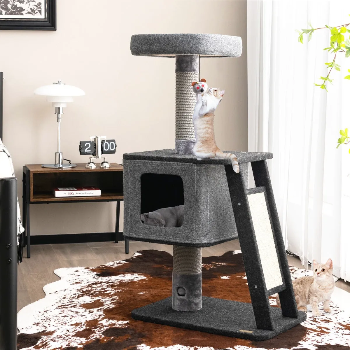 NNECW Cat Climb Stand with Scratching Ramp & Posts