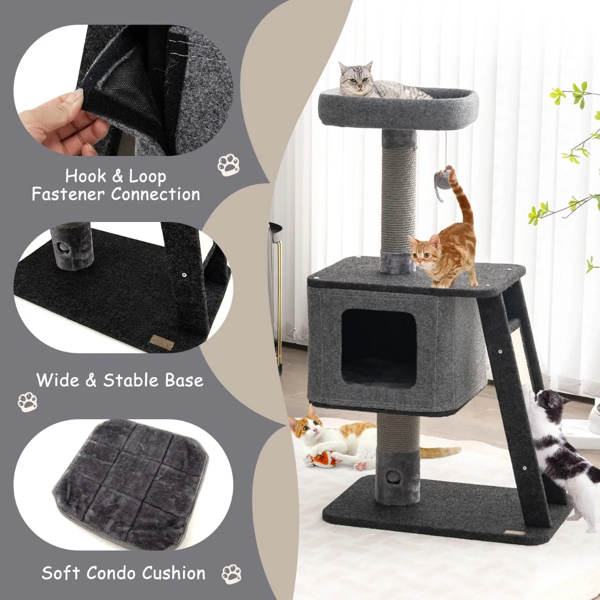 NNECW Cat Climb Stand with Scratching Ramp & Posts