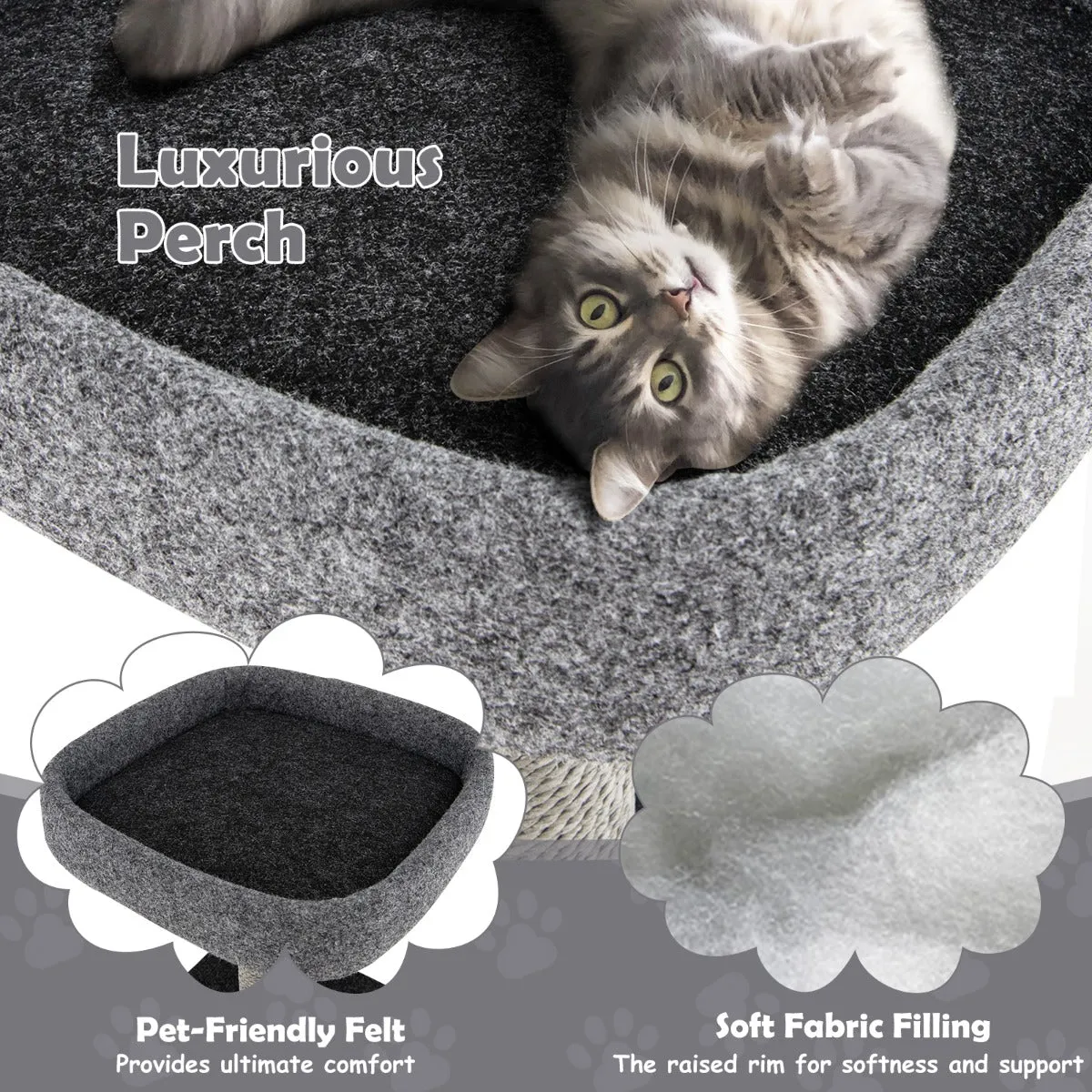 NNECW Cat Climb Stand with Scratching Ramp & Posts