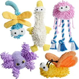 Nocciola Small Medium Large Dog Toys, Cute Soft Squeaky Crinkle Plush Stuffed Durable Pet Teething Animal Chew Toys for Small to Large Breed, Cognitive Stimuting Boredom Puppy Birthdays Gifts