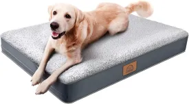 Orthopedic Dog Bed for Large Dogs, Removable Waterproof Cover and Egg-Crate Foam, Machine Washable (Grey, 24.0" L x 16.0" W x 3.0" Th)
