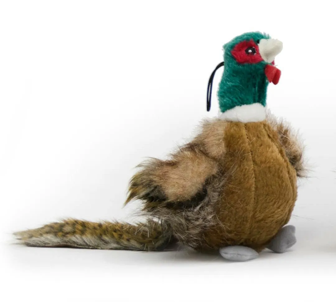 Pheasant, Pig or Chicken Dog Plush Toy with Tennis Ball Inside