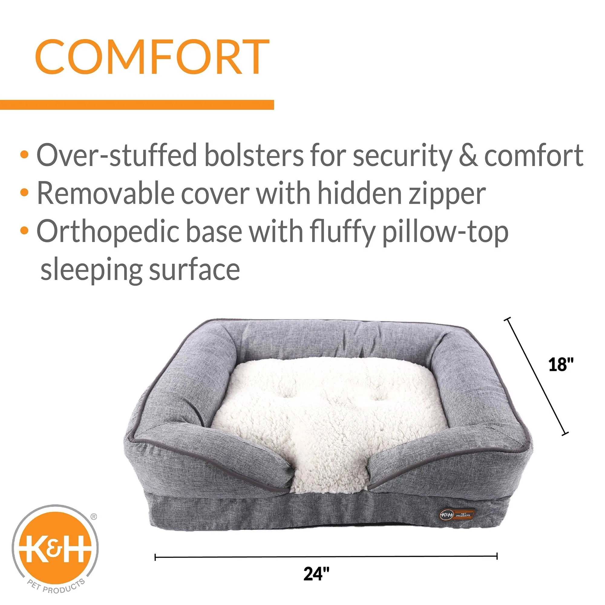 Pillow-Top Orthopedic Small Pet Lounger