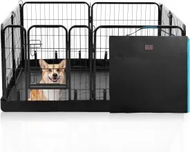 PJYuCien Dog Playpen Plus Storage Bag24" H 8 Panels Puppy Pen with Square Bottom,Heavy Duty Dog Fence for Puppies/Small Dogs