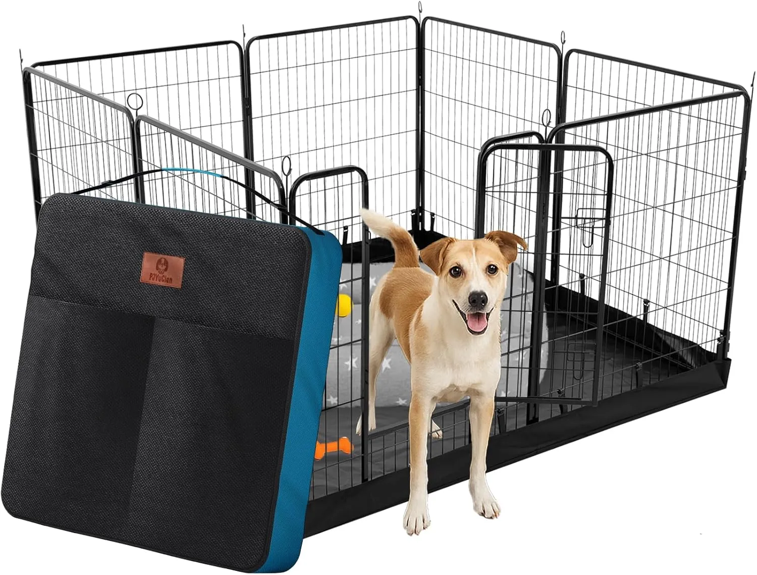 PJYuCien Dog Playpen Plus Storage Bag24" H 8 Panels Puppy Pen with Square Bottom,Heavy Duty Dog Fence for Puppies/Small Dogs