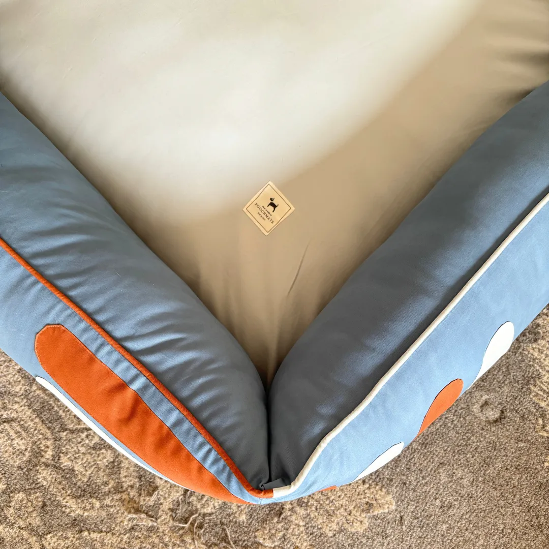 PoochMate Stone Blue Creative Stitches Dog Bed