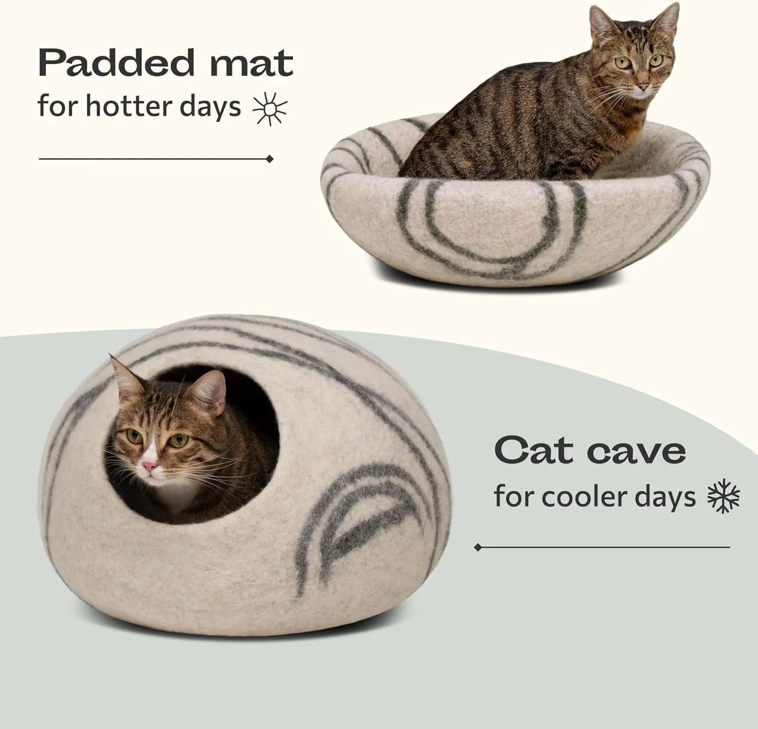 Premium Felt Cave Bed for Indoor Cats