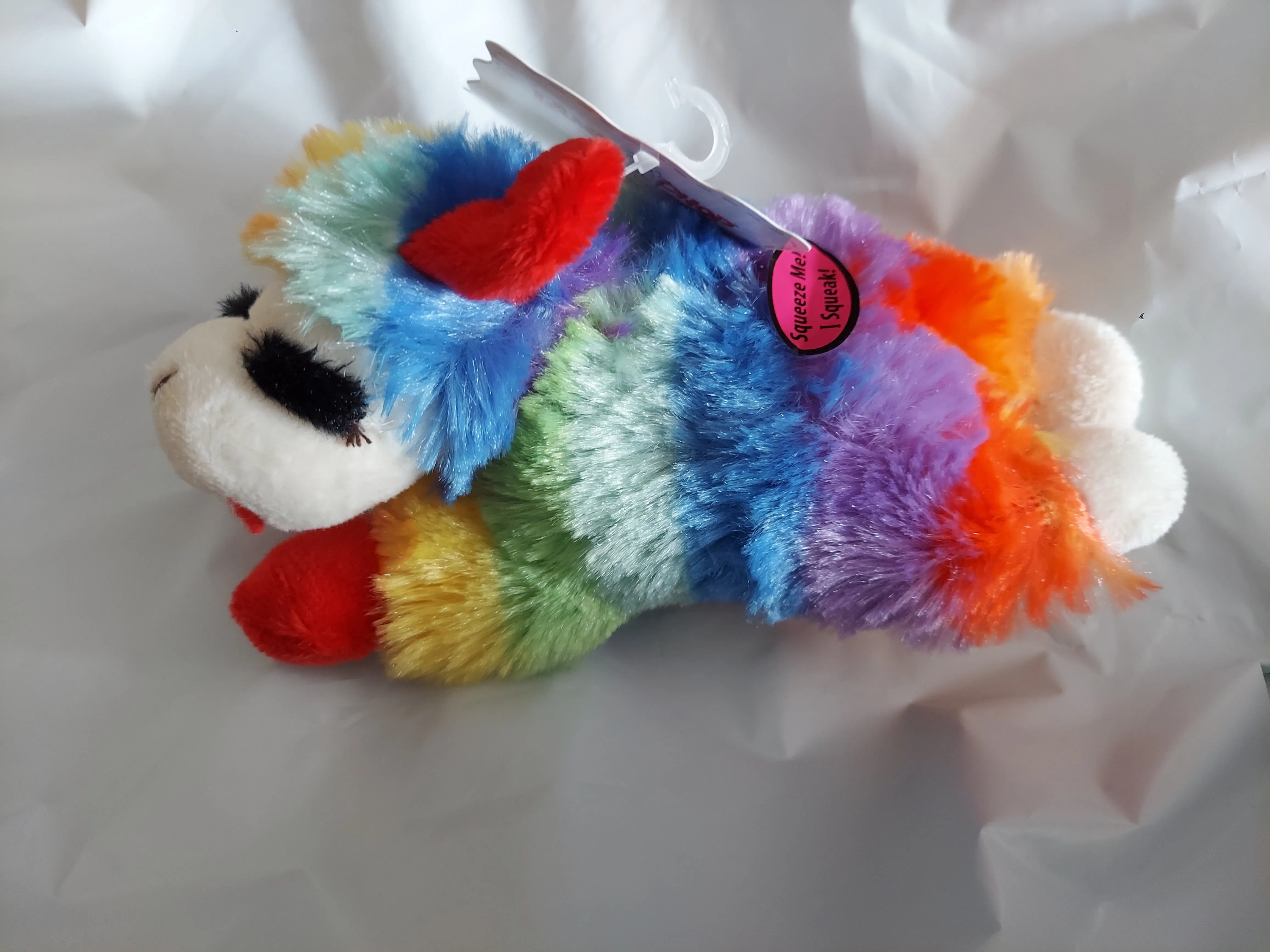 Rainbow Pride Lamb Chop Plush Squeaker Dog Toy 6 inch mini