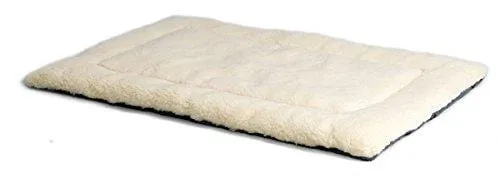 Reversible Paw Print Pet Bed in Blue / White, Dog Bed Measures 17L x 11W x 1.5H for "Tiny" Dog Breed, Machine Wash