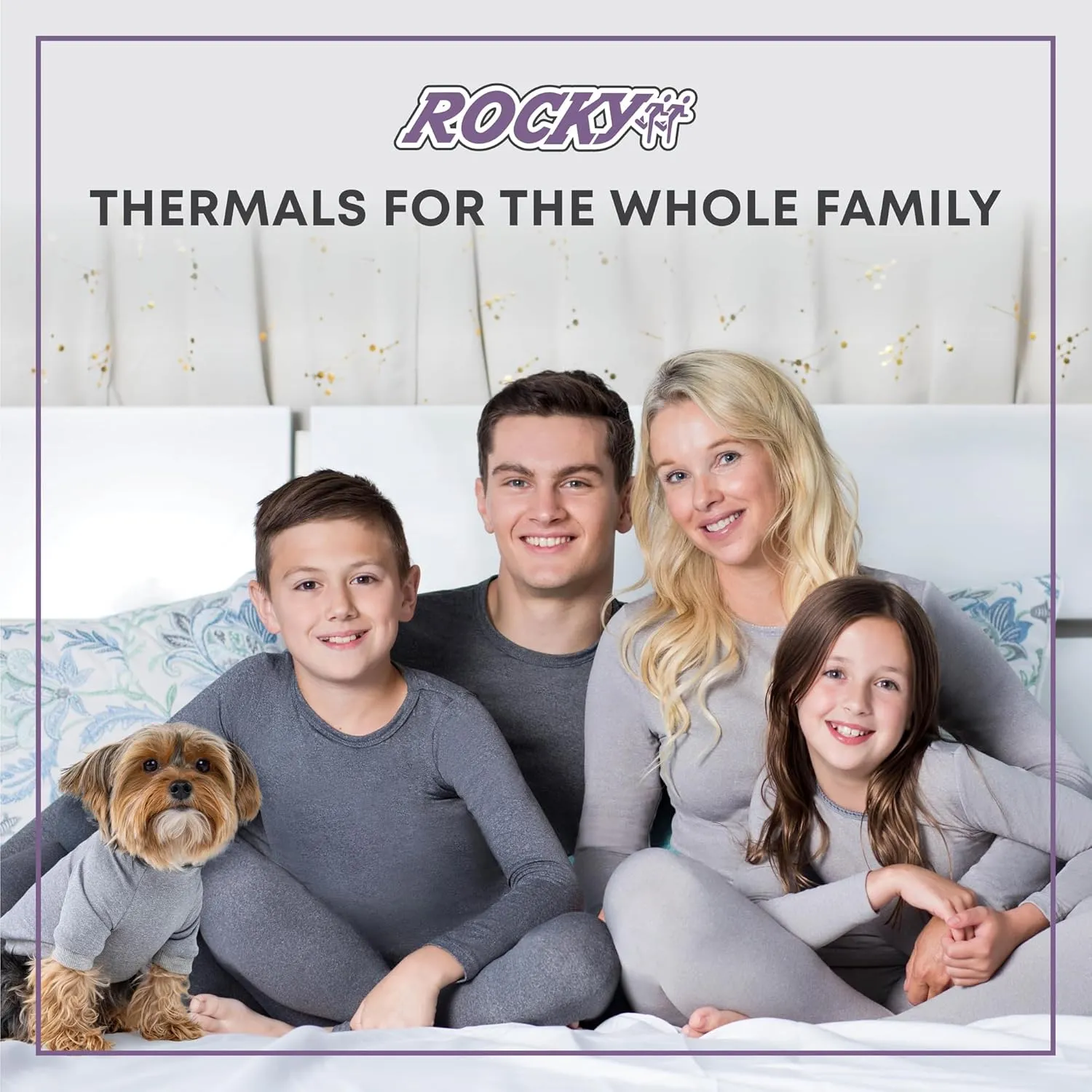 Rocky Thermal Jacket Clothes Fleece Lined Sweater for Dogs, Puppies, Warm Coat Bodysuit Onesie One Piece Vest Pet Jammies with Leg Warmers for Small, Medium, Large Dogs Cats (Christmas, Large)