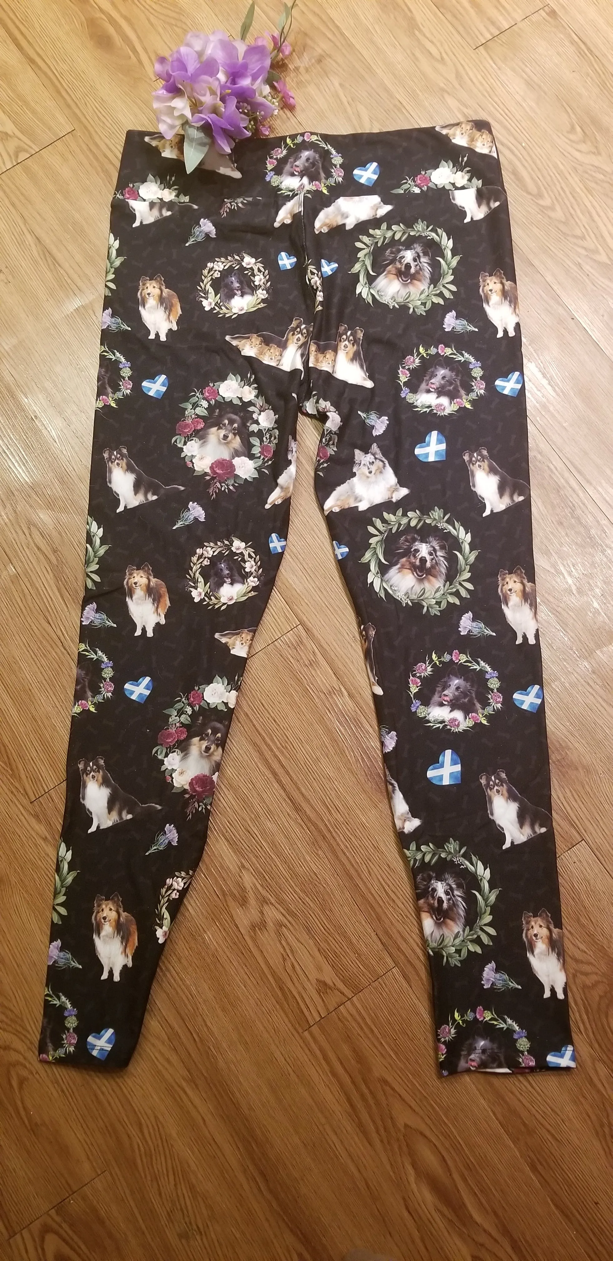 Sheltie Shetland Sheepdog Breed Ladies Leggings Perfect for Agility