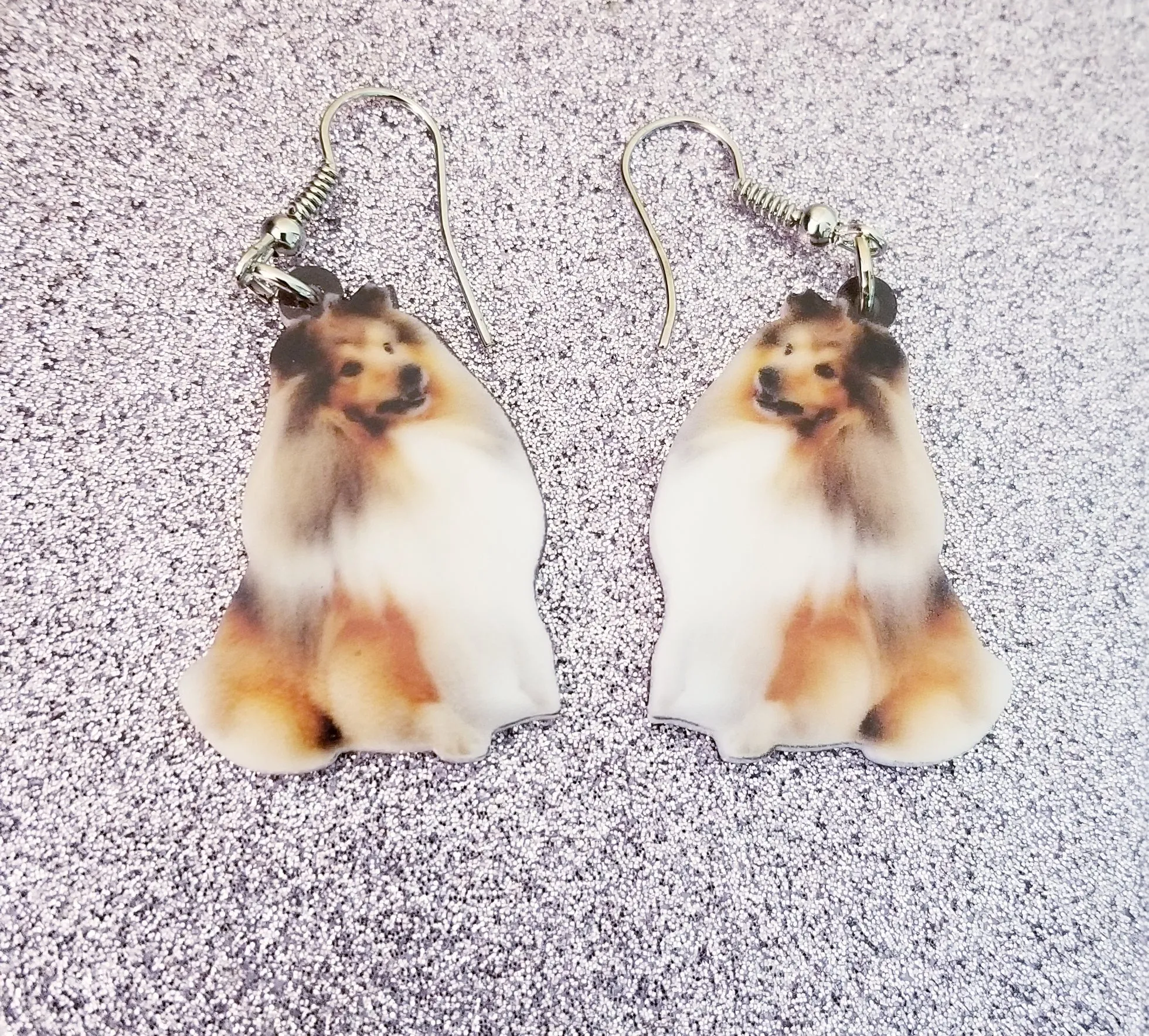 Shetland Sheepdog Sheltie Dog Lightweight Earrings Jewelry, Sable, Bi Black, Blue Merle, Tri Color