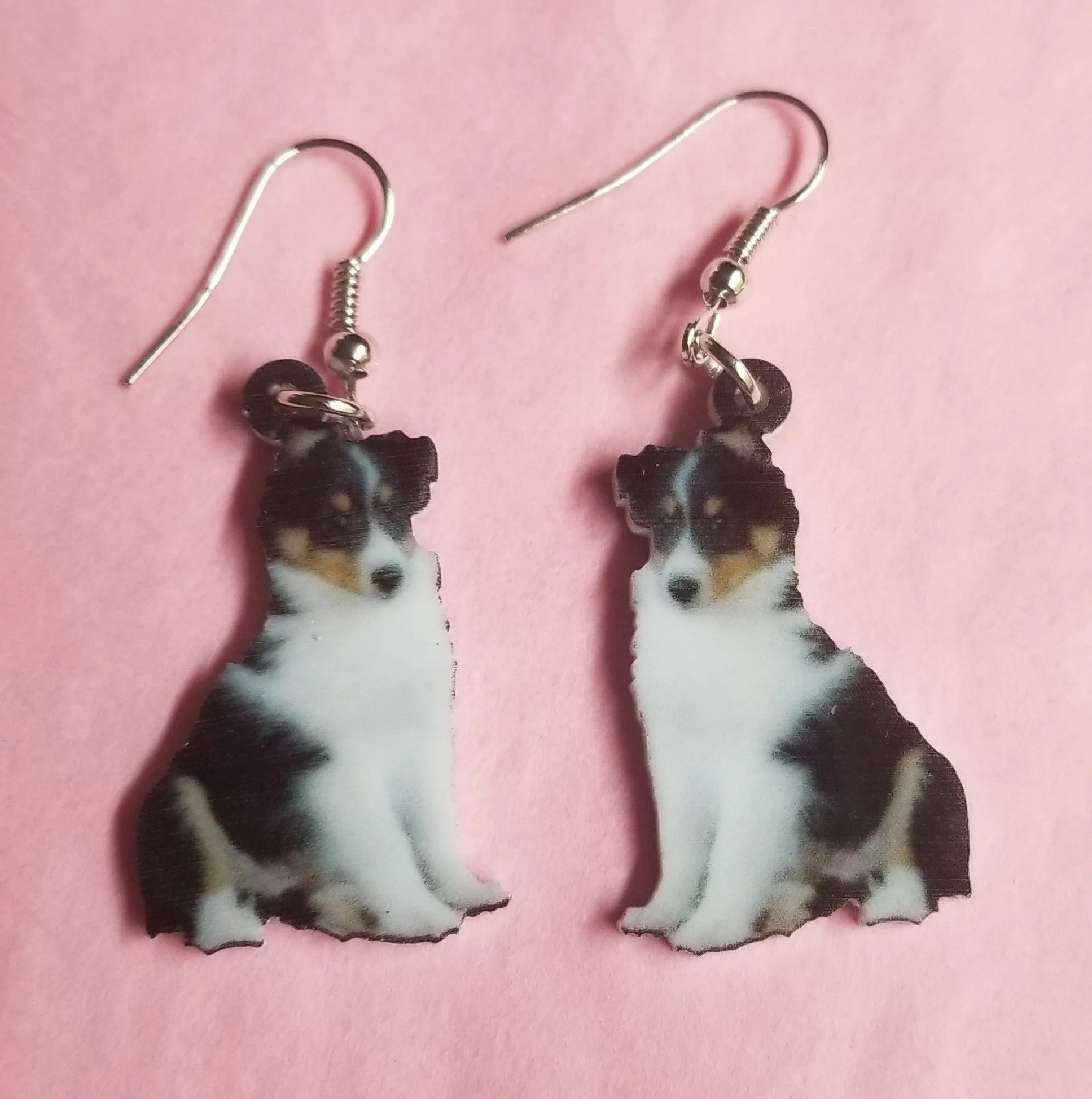 Shetland Sheepdog Sheltie Dog Lightweight Earrings Jewelry, Sable, Bi Black, Blue Merle, Tri Color