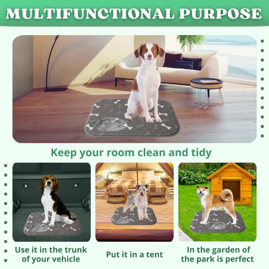 SIRA Group - 2 Pack Pee Pads for Dogs, Washable Pee Pads Non-Slip Puppy Pads Super Absorbent and Leak Proof Reusable Training Mats for Dogs & Cats (Grey, Medium)