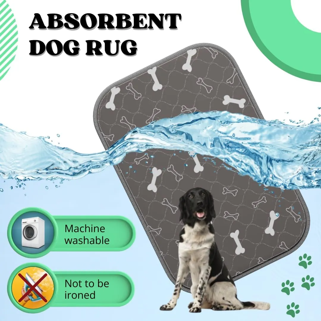 SIRA Group - 2 Pack Pee Pads for Dogs, Washable Pee Pads Non-Slip Puppy Pads Super Absorbent and Leak Proof Reusable Training Mats for Dogs & Cats (Grey, Medium)