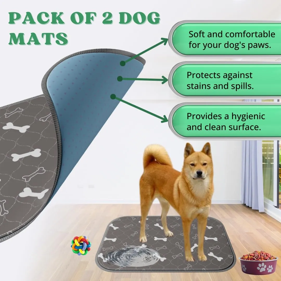 SIRA Group - 2 Pack Pee Pads for Dogs, Washable Pee Pads Non-Slip Puppy Pads Super Absorbent and Leak Proof Reusable Training Mats for Dogs & Cats (Grey, Medium)