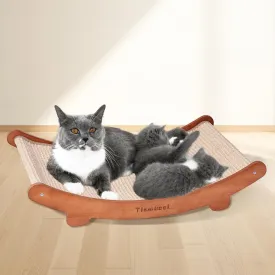 Sisal Cat Scratcher Bed, Beech Wood Cat Scratching Pad Indoor Cat Toy,Durable Cat Scratcher Board, Furniture Protector for Cats' Clawing and Play