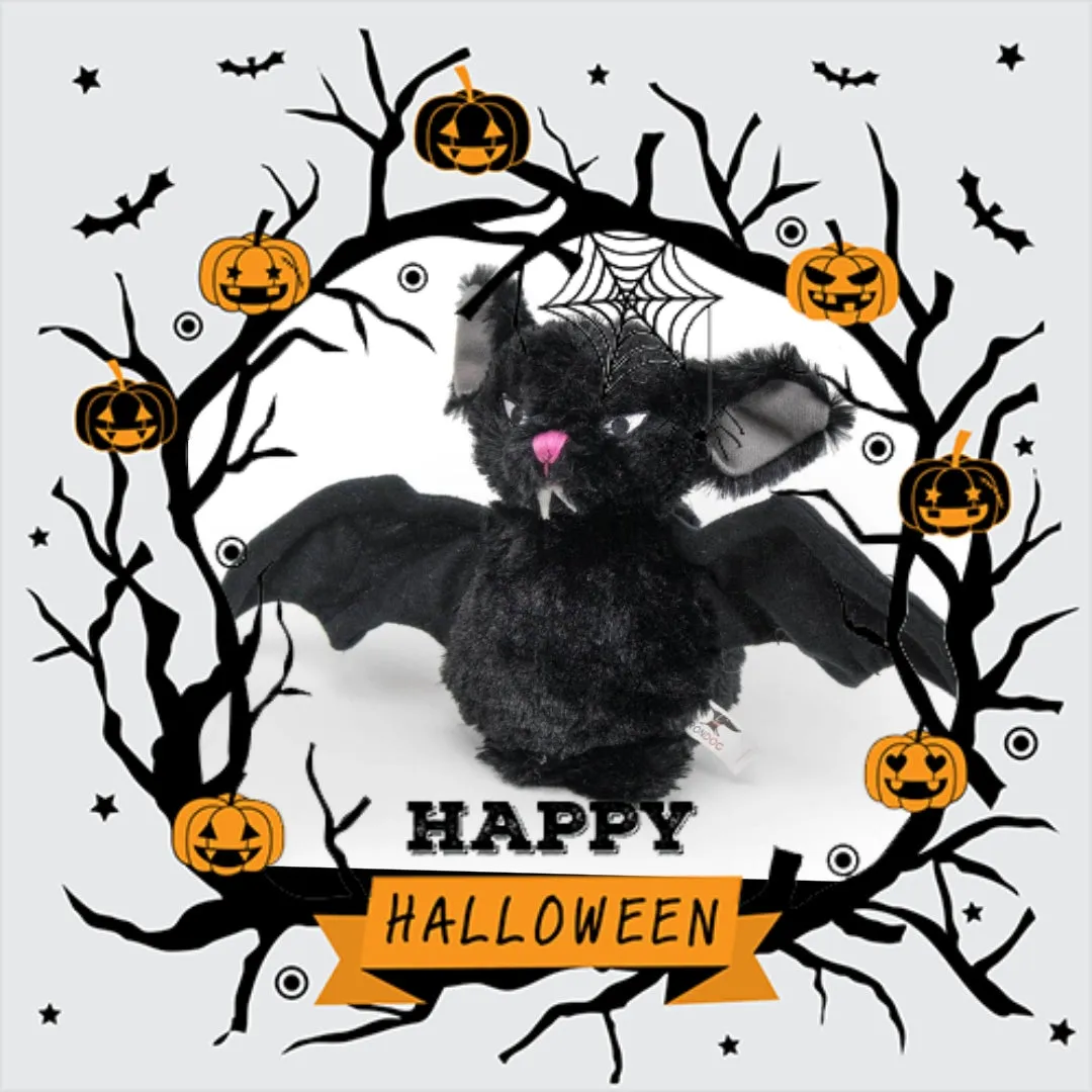 Spooky Halloween Spider, Bat, Horned Owl Dog Plush Toy with Tennis Ball Inside
