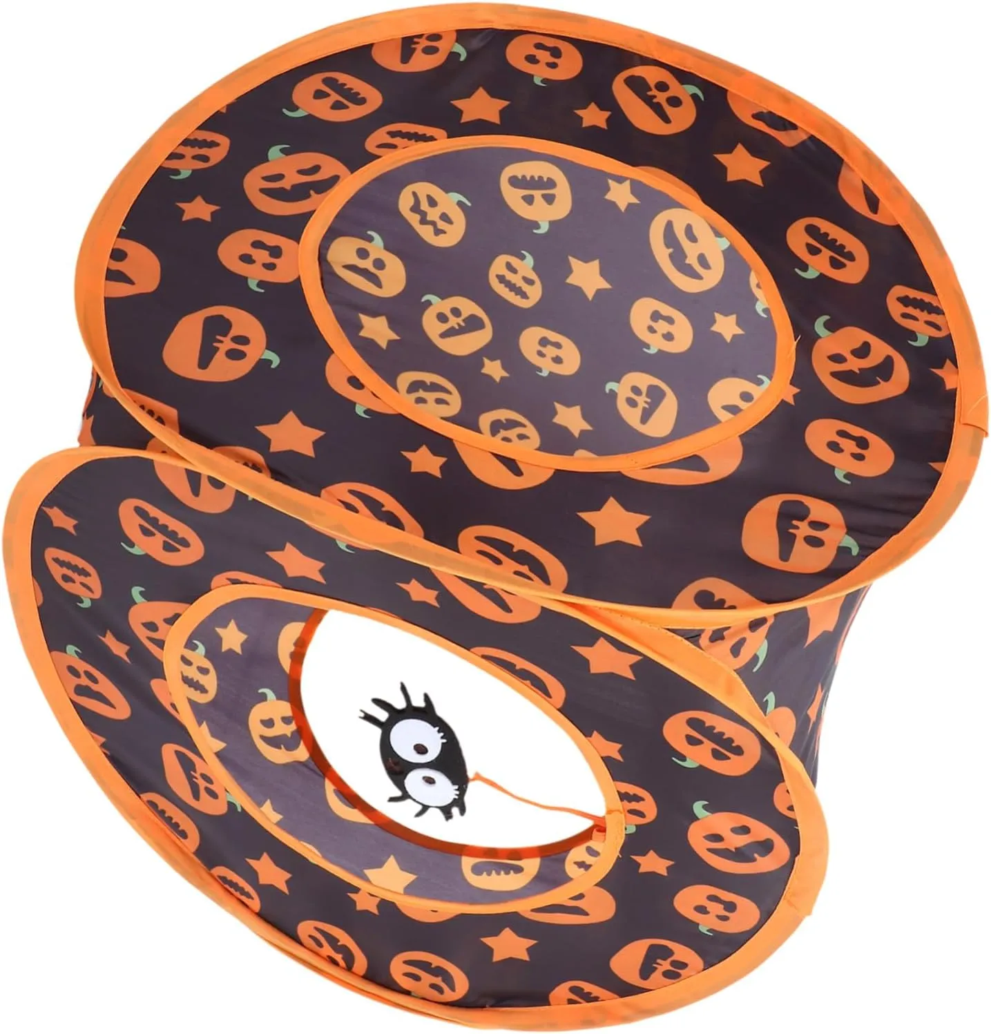SUPVOX Cat Tunnel Cube Tent for Cats and Pets Foldable Polyester Hiding and Resting Tunnel for Exercising and Training Halloween Pumpkin Design