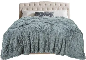 TOONOW Extra Soft Fuzzy Faux Fur Blanket Twin Size 70"x78", Reversible Lightweight Plush Fuzzy Cozy Soft Blankets and Throws for Couch Sofa Bed, Decorative Fluffy Plush Comfy Blanket, Blue Grey