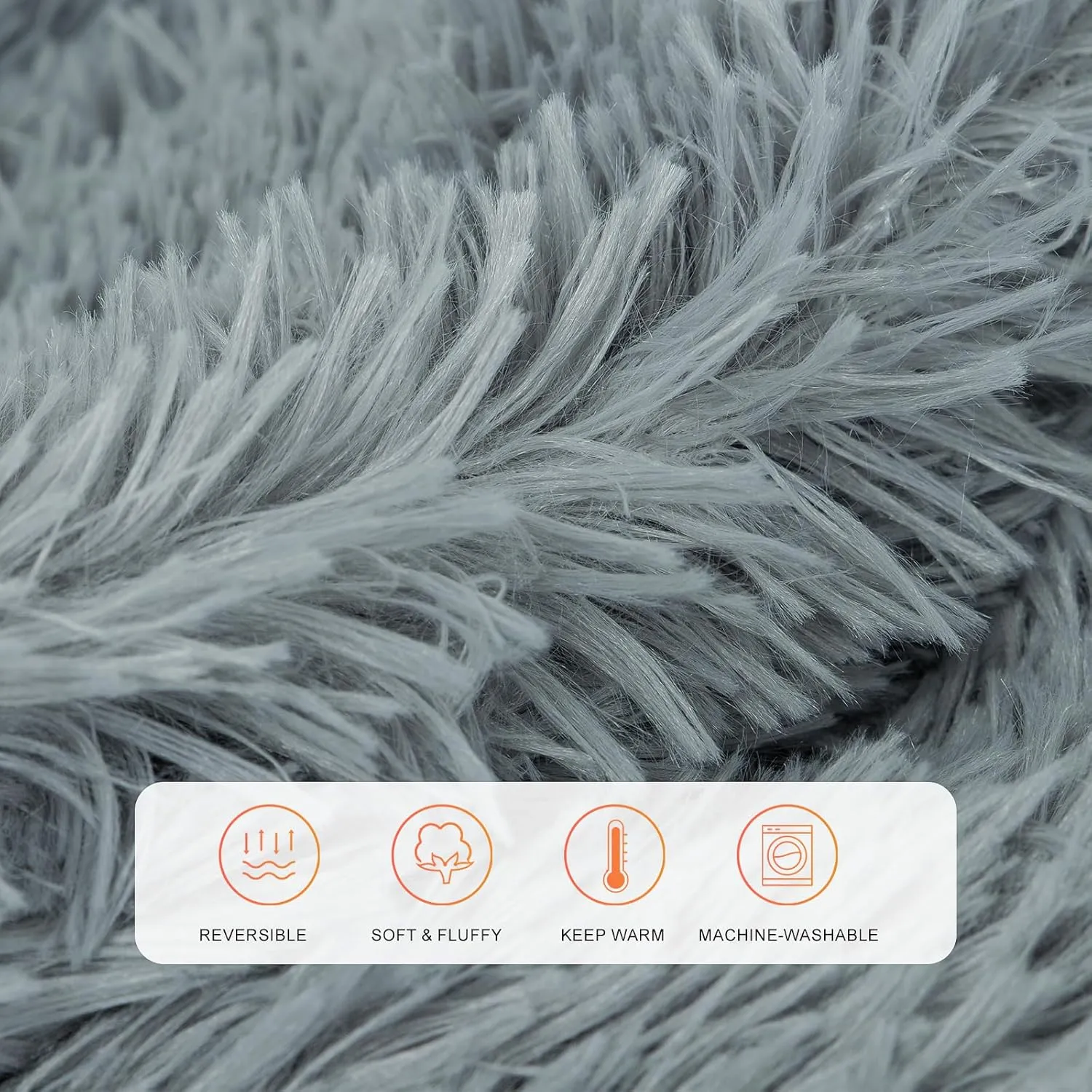 TOONOW Extra Soft Fuzzy Faux Fur Blanket Twin Size 70"x78", Reversible Lightweight Plush Fuzzy Cozy Soft Blankets and Throws for Couch Sofa Bed, Decorative Fluffy Plush Comfy Blanket, Blue Grey