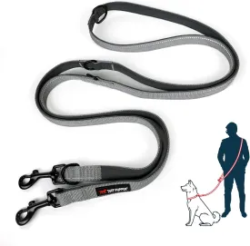 Tuff Pupper Multi Function Crossbody Leash - 6 Uses in One, 8 Feet Hands Free - Two Dog Leash - Ballistic Nylon & Thick Neoprene Padding - Small to Large Dogs