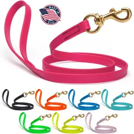 Viper Biothane K9 Working Dog Leash Waterproof Lead for Tracking Training Schutzhund Odor-Proof Long Line with Solid Brass Snap for Puppy Medium and Large Dogs 4ft, Passionfruit Pink