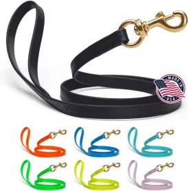 Viper Biothane K9 Working Dog Leash Waterproof Lead for Tracking Training Schutzhund Odor-Proof Long Line with Solid Brass Snap for Puppy Medium and Large Dogs 6ft, Black