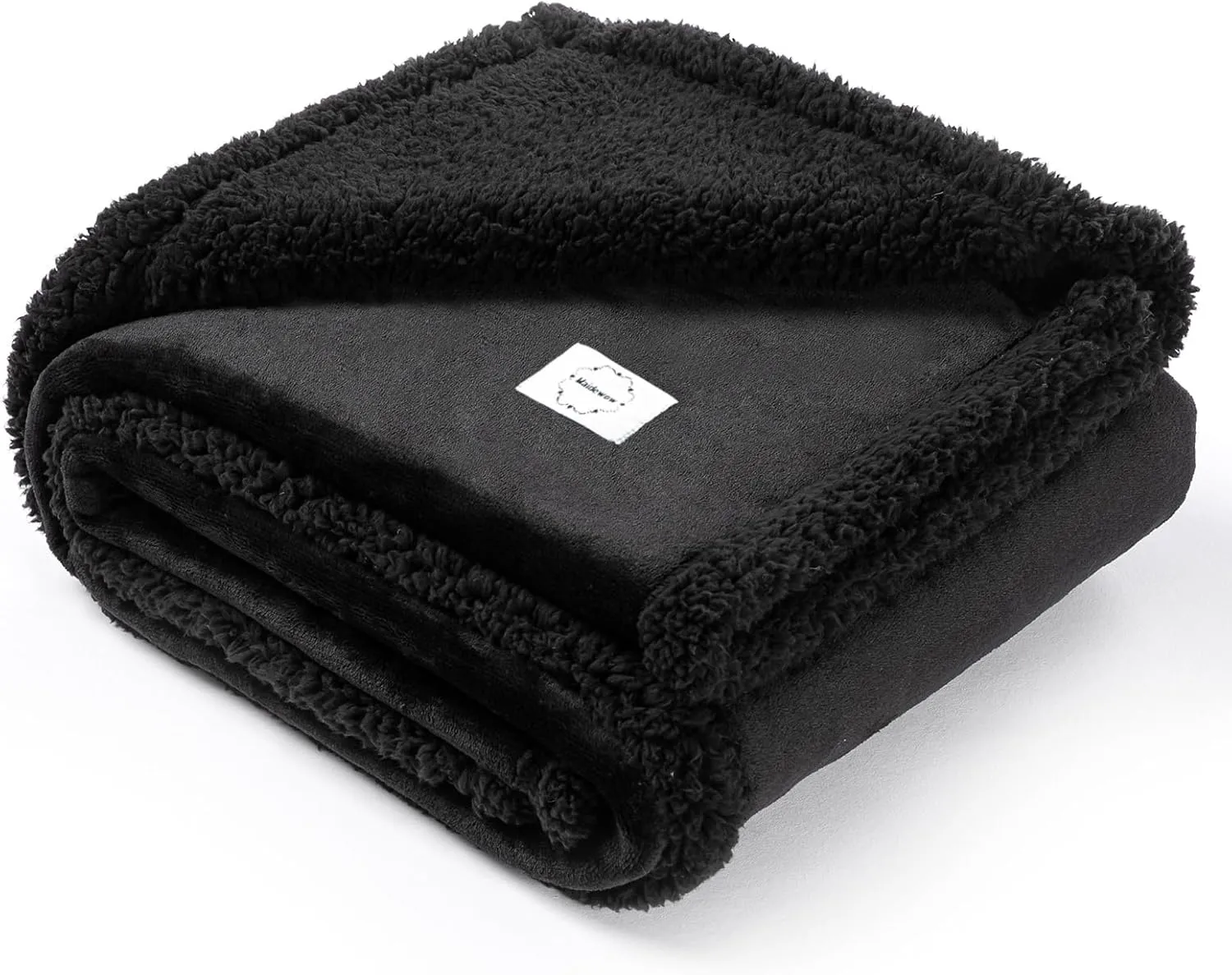 Waterproof Dog Blanket Reversible Pet Bed Cover Puppy Blankets Leakproof Sofa Couch Washable Cover Cat Fluffy Black Pet Blanket for Warm-L
