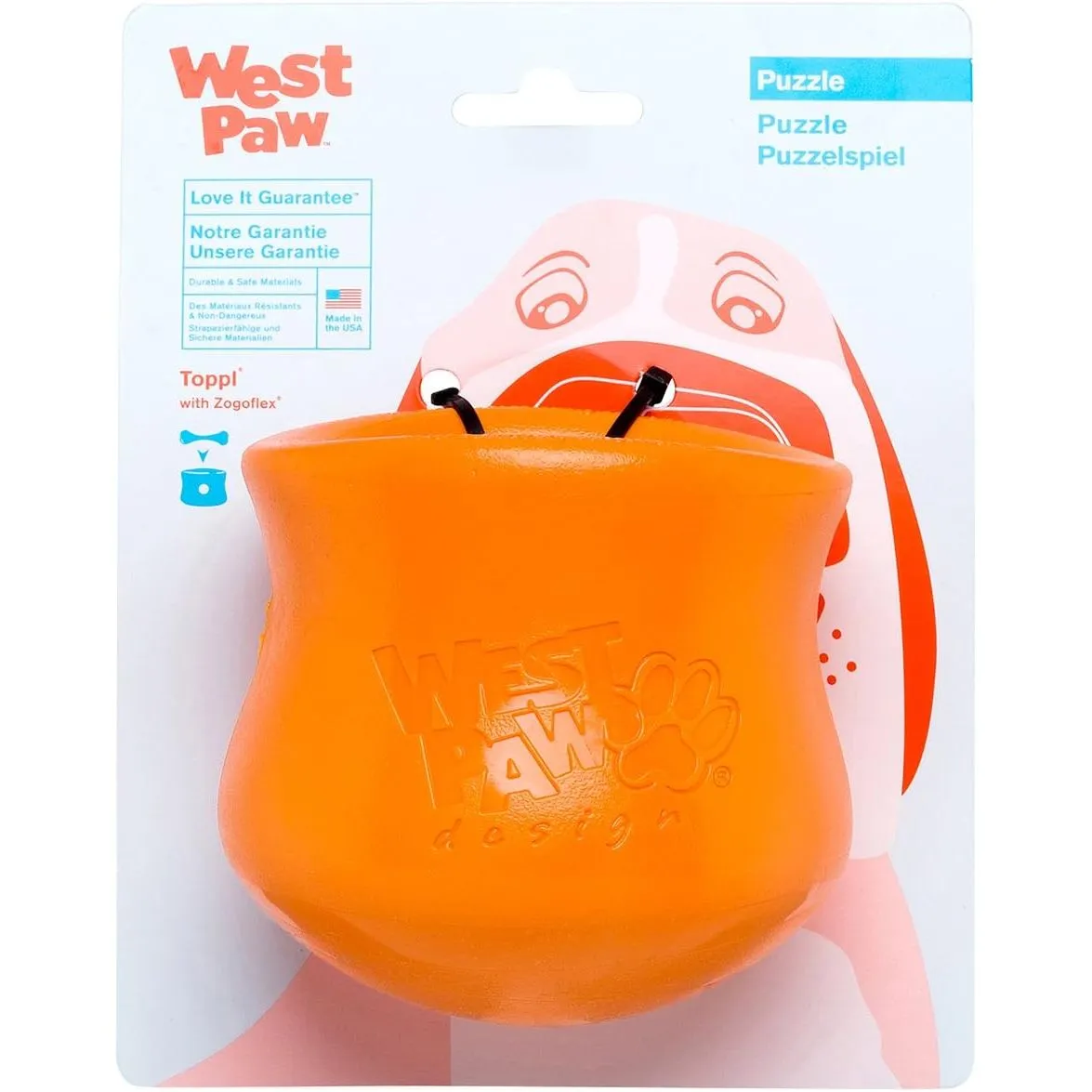 West Paw Zogoflex Toppl Treat Dispensing Dog Toy Puzzle Large