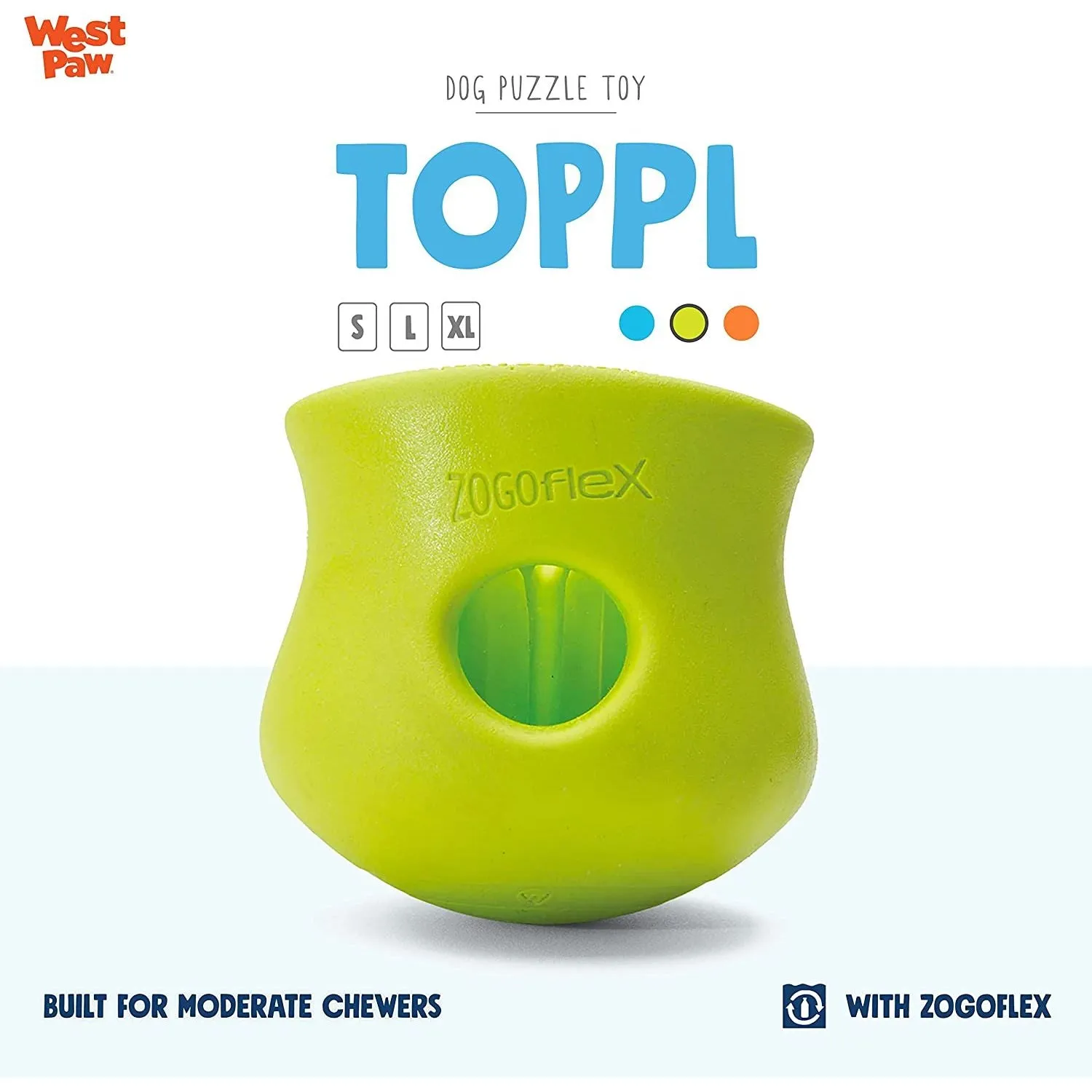 West Paw Zogoflex Toppl Treat Dispensing Dog Toy Puzzle Large