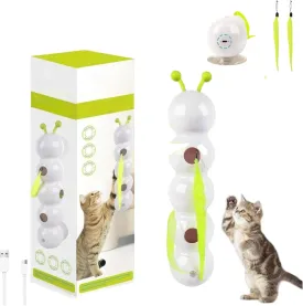 Whirlie Cat Toy, Happy Luna Cat Toy, Whirlie Smart Motion Cats Toy with, Wall & Window Mounted Cattoy, Interactive Automatic Kitten Plaything, for Cats, Promotes Exercise and Mental Stimulation