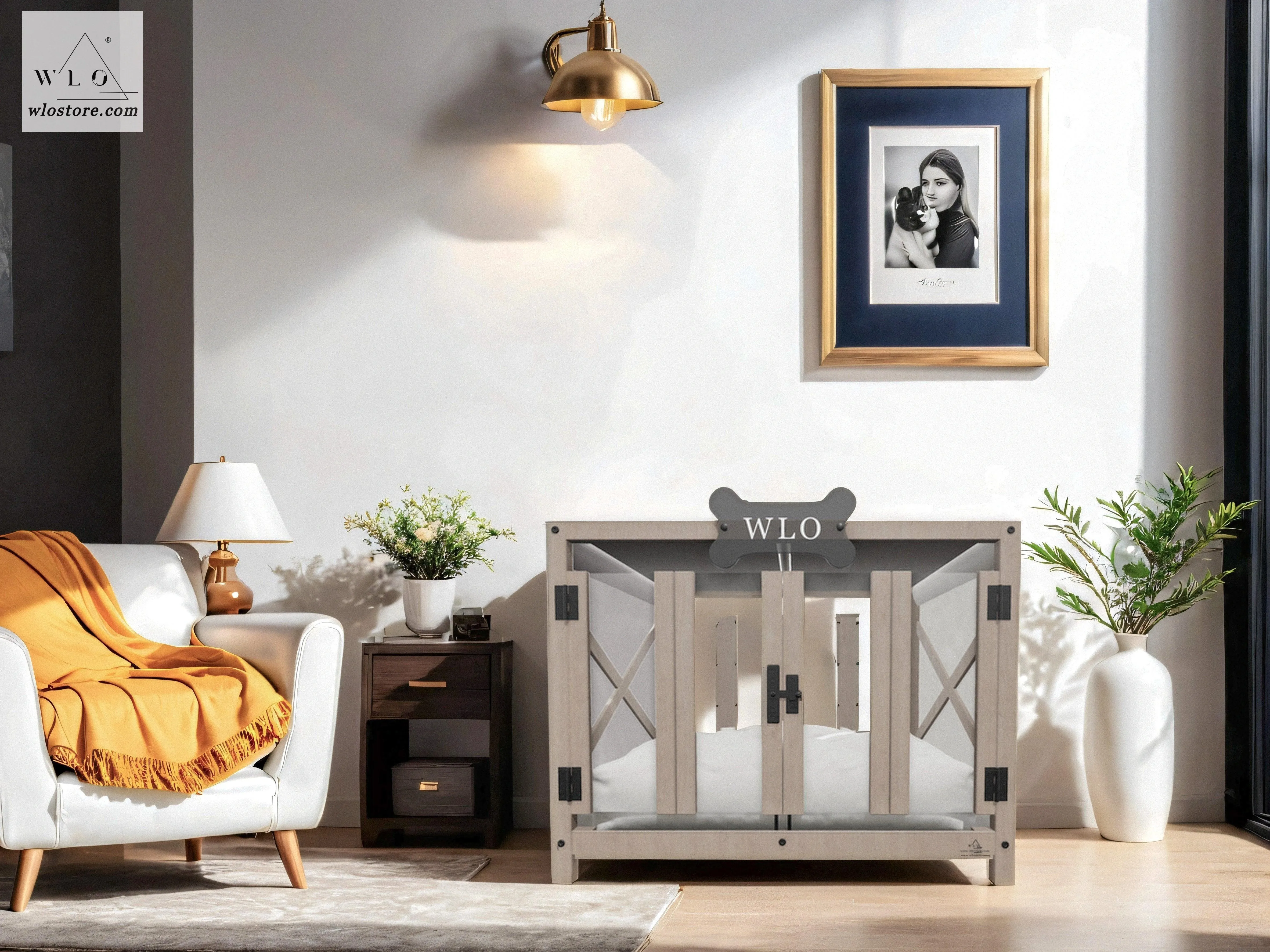 WLO® Natural Pueblo Elevated Modern Dog House