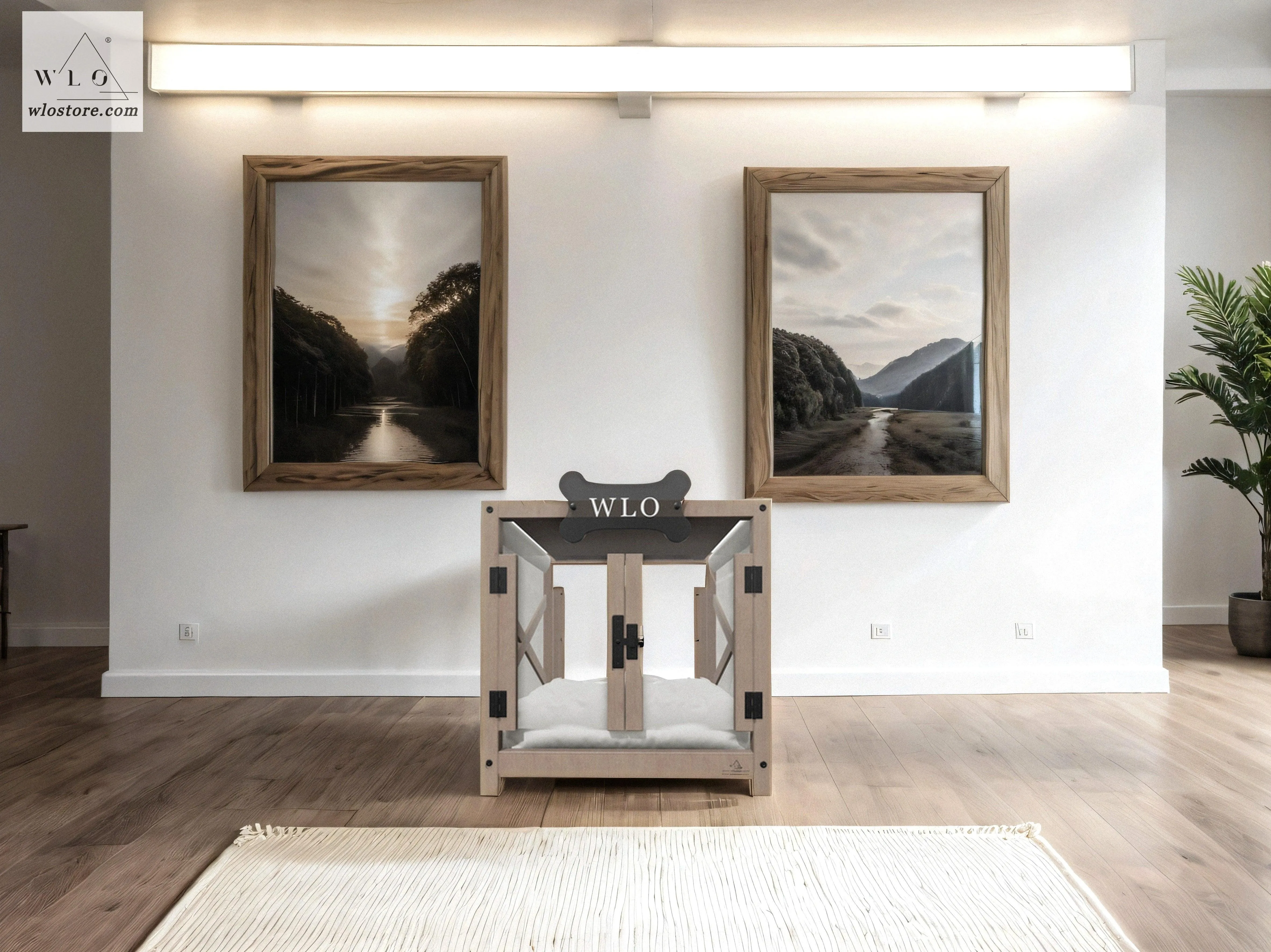 WLO® Natural Pueblo Elevated Modern Dog House
