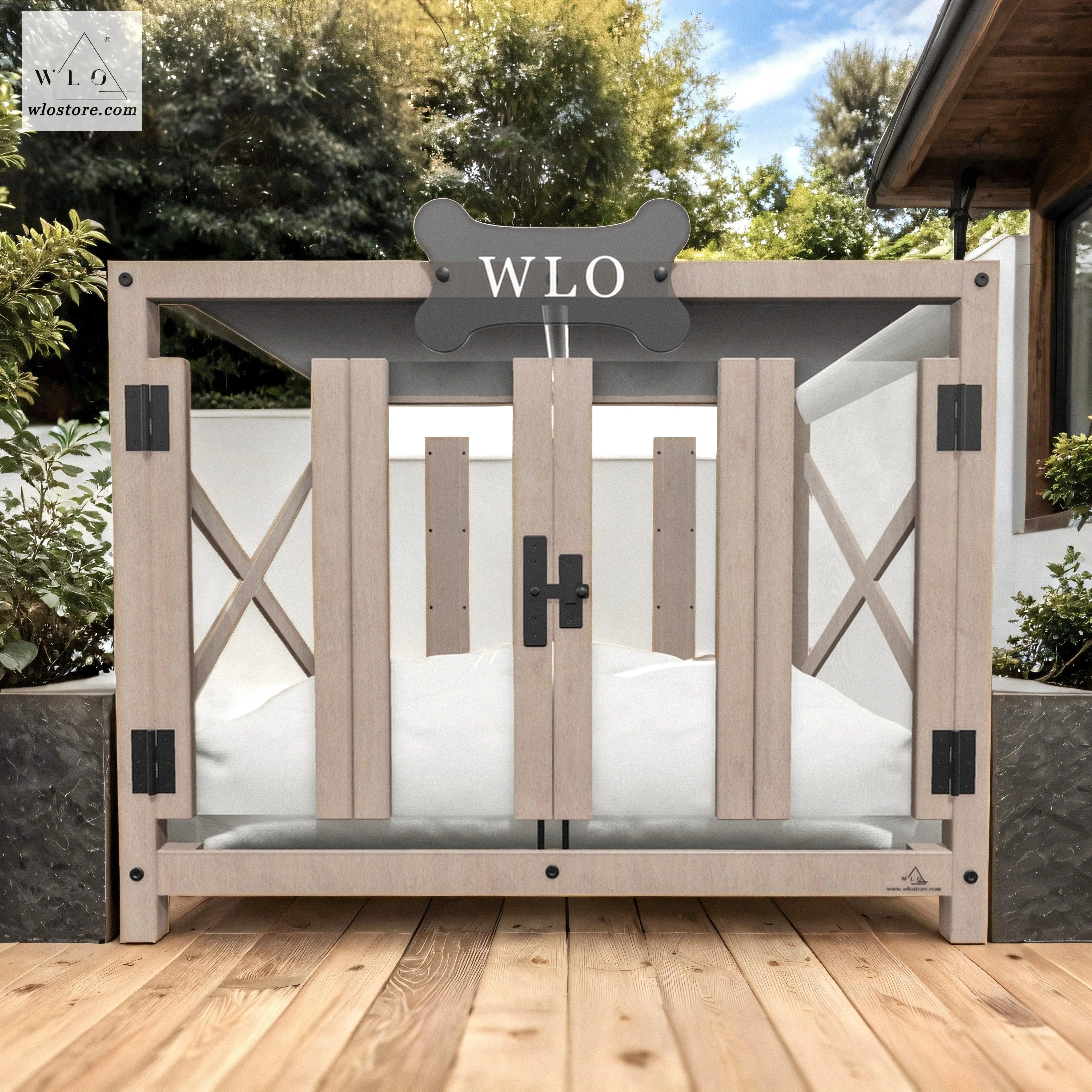 WLO® Natural Pueblo Elevated Modern Dog House