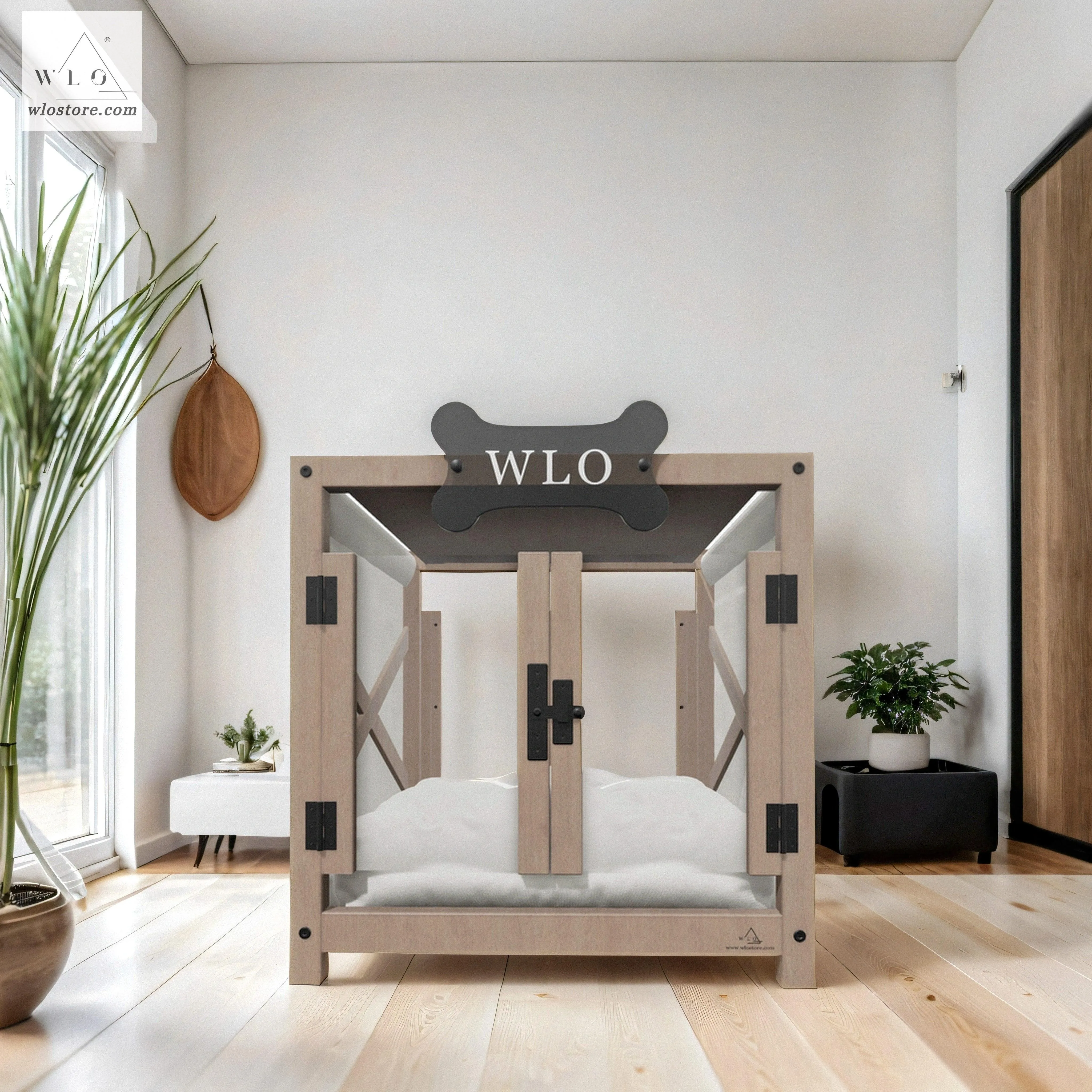 WLO® Natural Pueblo Elevated Modern Dog House
