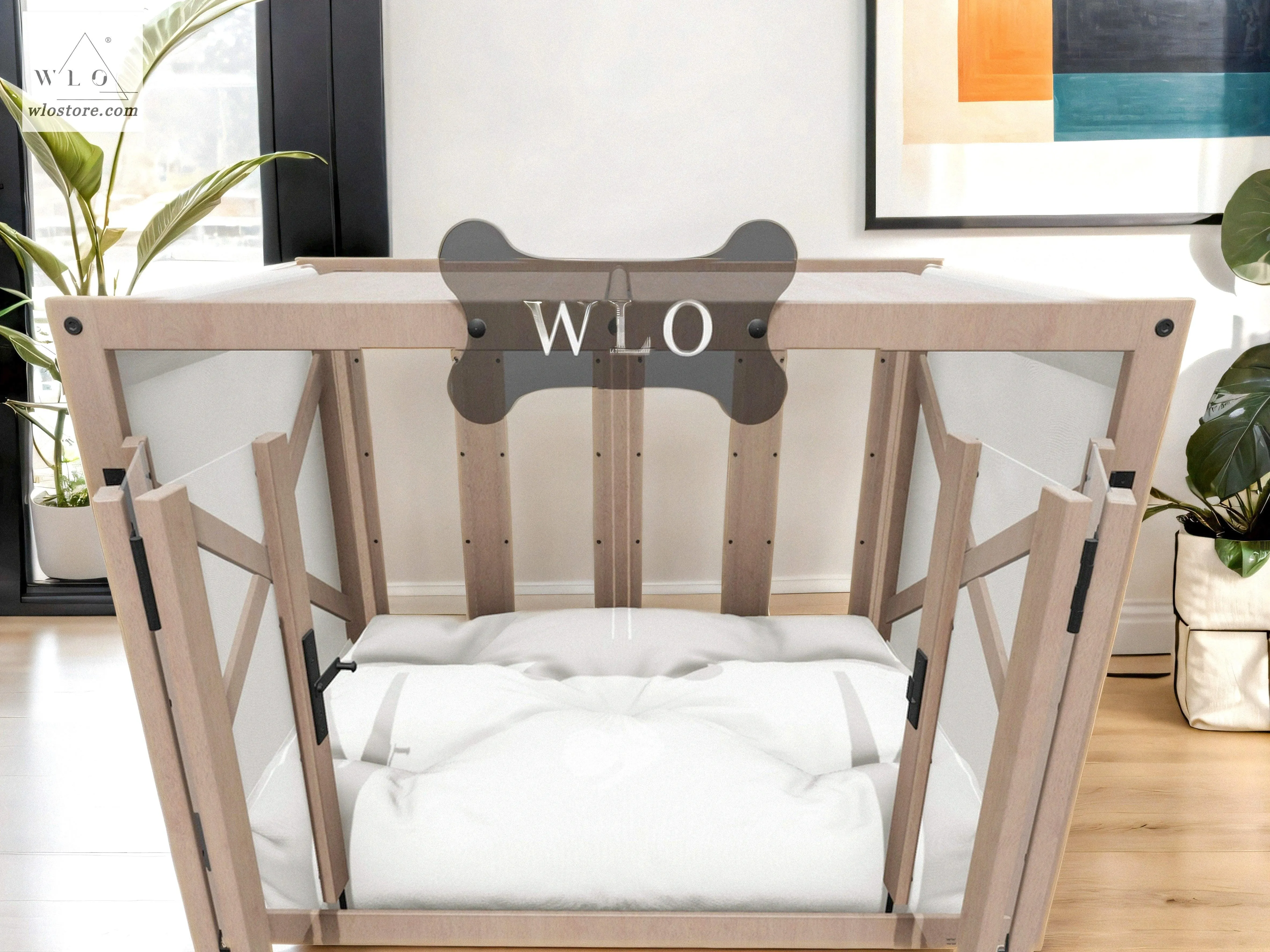 WLO® Natural Pueblo Elevated Modern Dog House